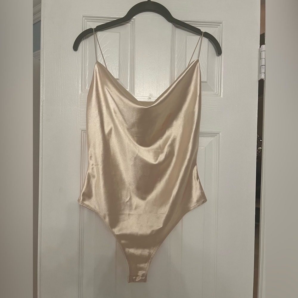 Revamped Gold/Champagne Satin Bodysuit